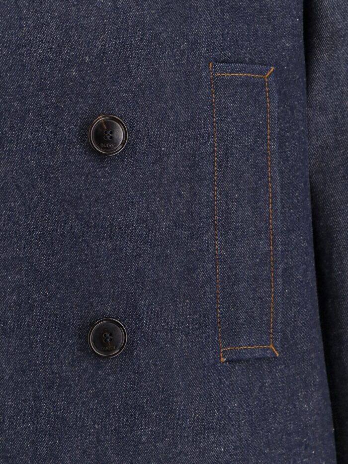 Gucci Denim Peacoat With Contrasting Stitching