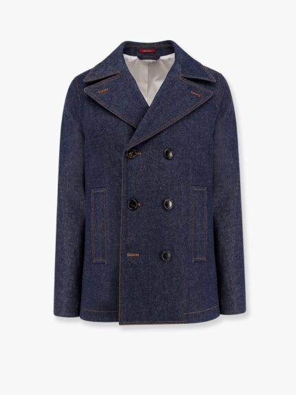 Gucci Denim Peacoat With Contrasting Stitching