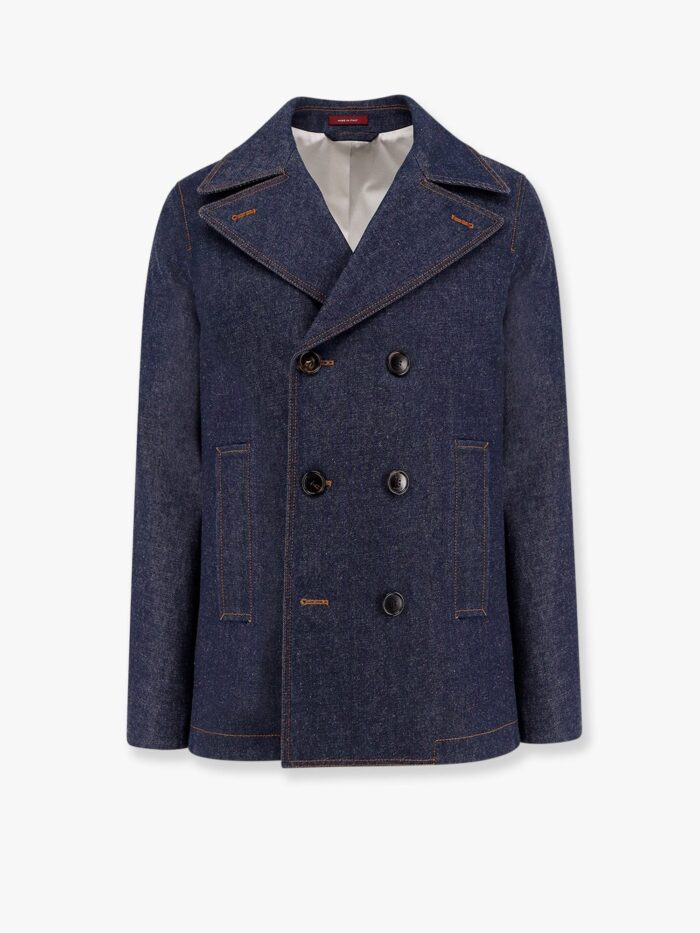 Gucci Denim Peacoat With Contrasting Stitching