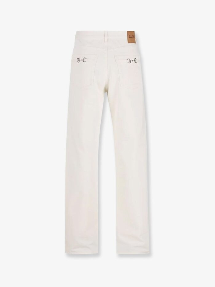 Gucci Denim Trousers With Metal Horsebit Detail On The Back