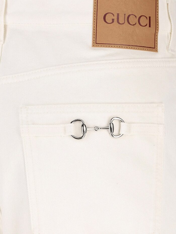 Gucci Denim Trousers With Metal Horsebit Detail On The Back