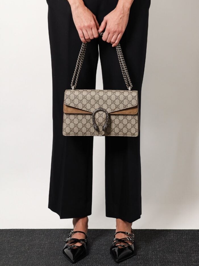 Gucci Dionysus Gg Supreme Fabric And Suede Shoulder Bag