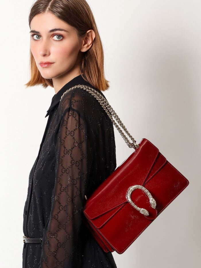 Gucci Dionysus Patent Leather Shoulder Bag