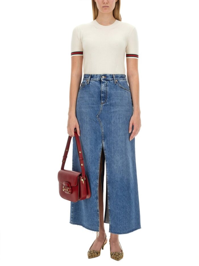Gucci EXTRAFINE WOOL SWEATER WITH WEB DETAIL