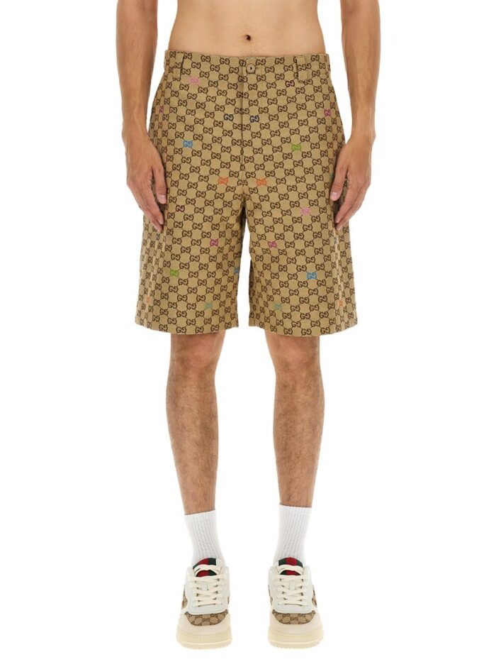 gucci fabric shorts gg Gucci FABRIC SHORTS GG