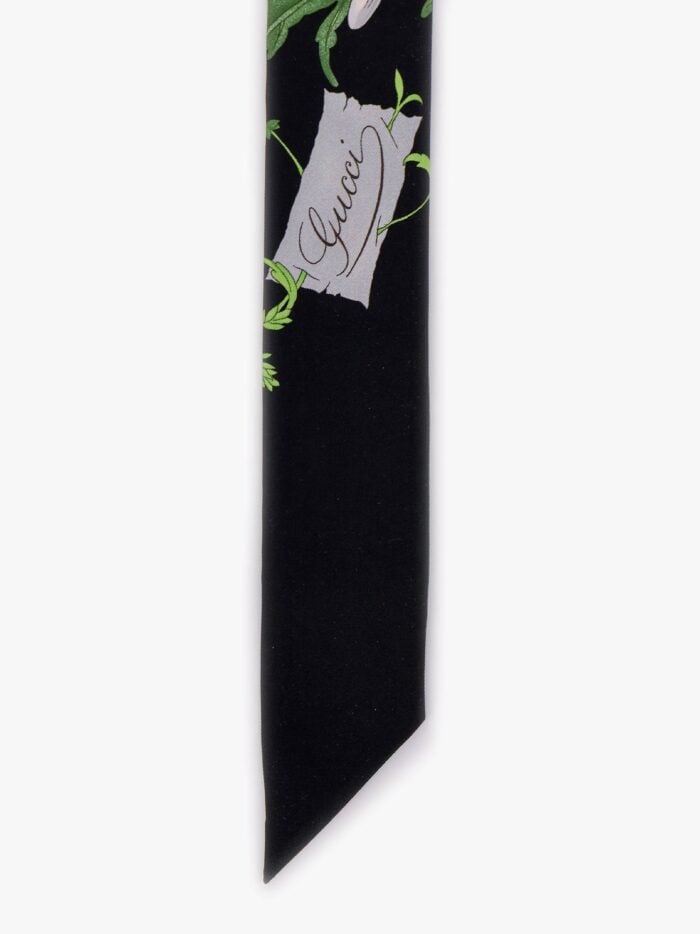 Gucci Flora Printed Silk Twill Neck Bow