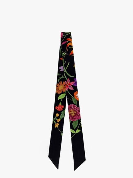 Gucci Flora Printed Silk Twill Neck Bow