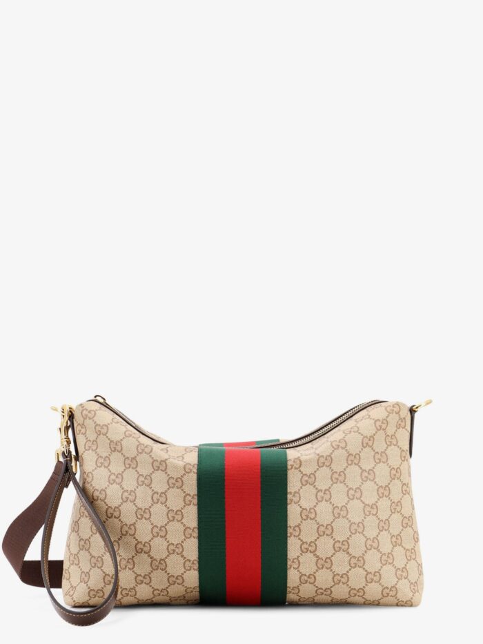 Gucci GG Canvas Crossbody Bag With Nastro Web On The Front