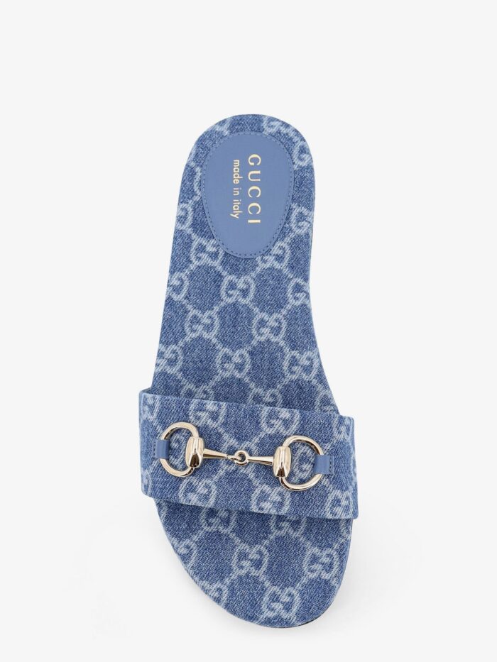 Gucci GG Denim Sandals With Metal Horsebit