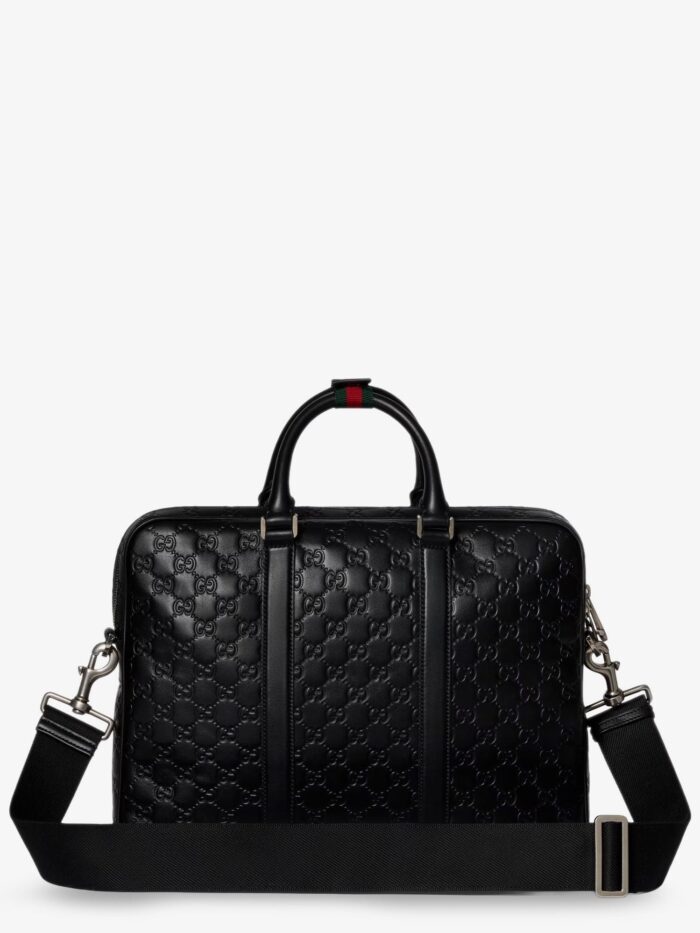 Gucci GG Emblem Leather Briefcase With All-over GG Motif