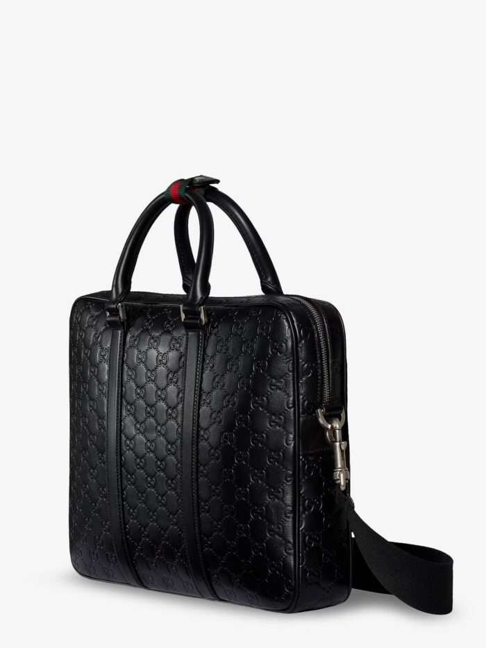 Gucci GG Emblem Leather Briefcase With All-over GG Motif