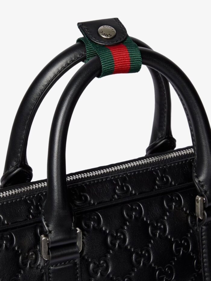 Gucci GG Emblem Leather Briefcase With All-over GG Motif