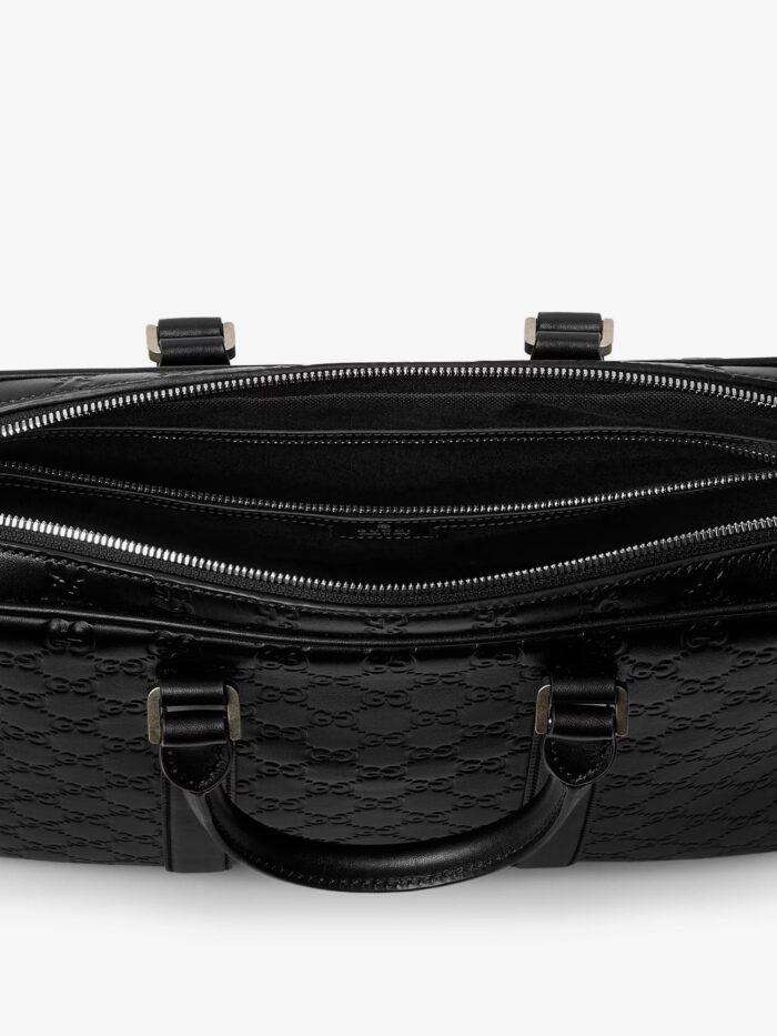 Gucci GG Emblem Leather Briefcase With All-over GG Motif