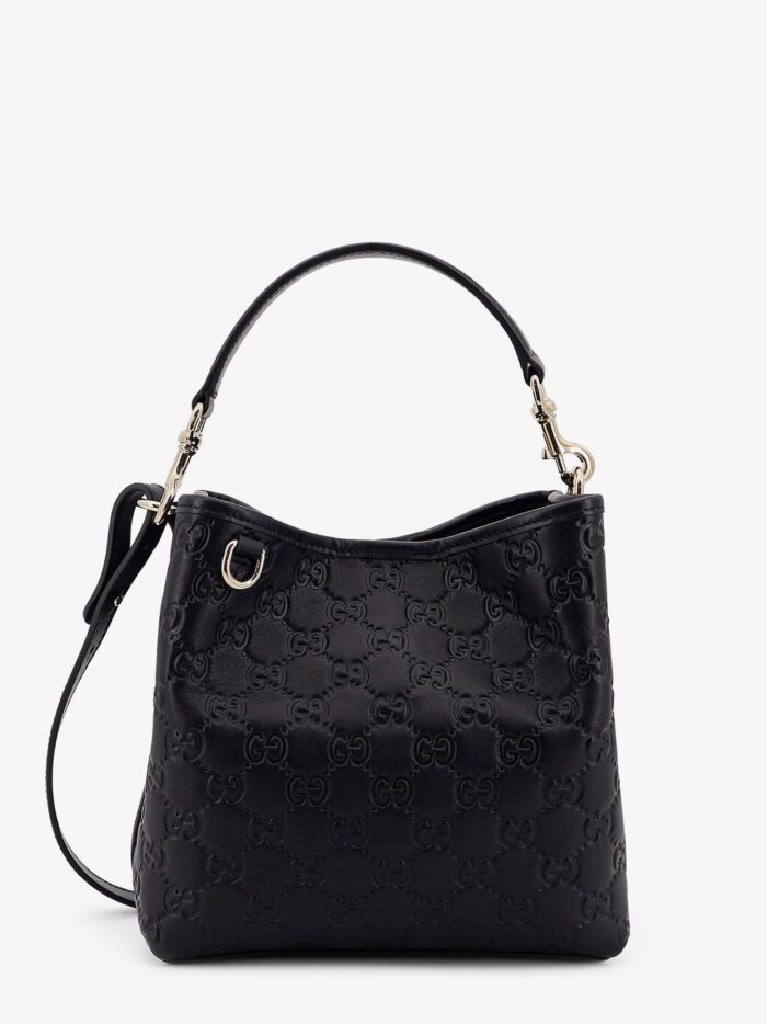 Gucci GG Emblem Leather Bucket Bag
