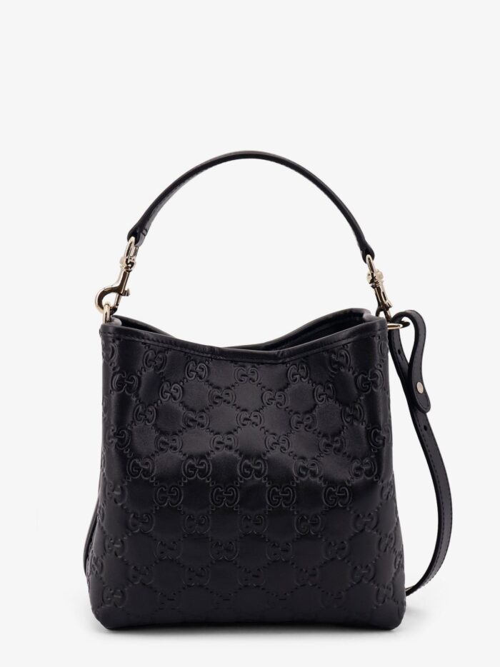 Gucci GG Emblem Leather Bucket Bag