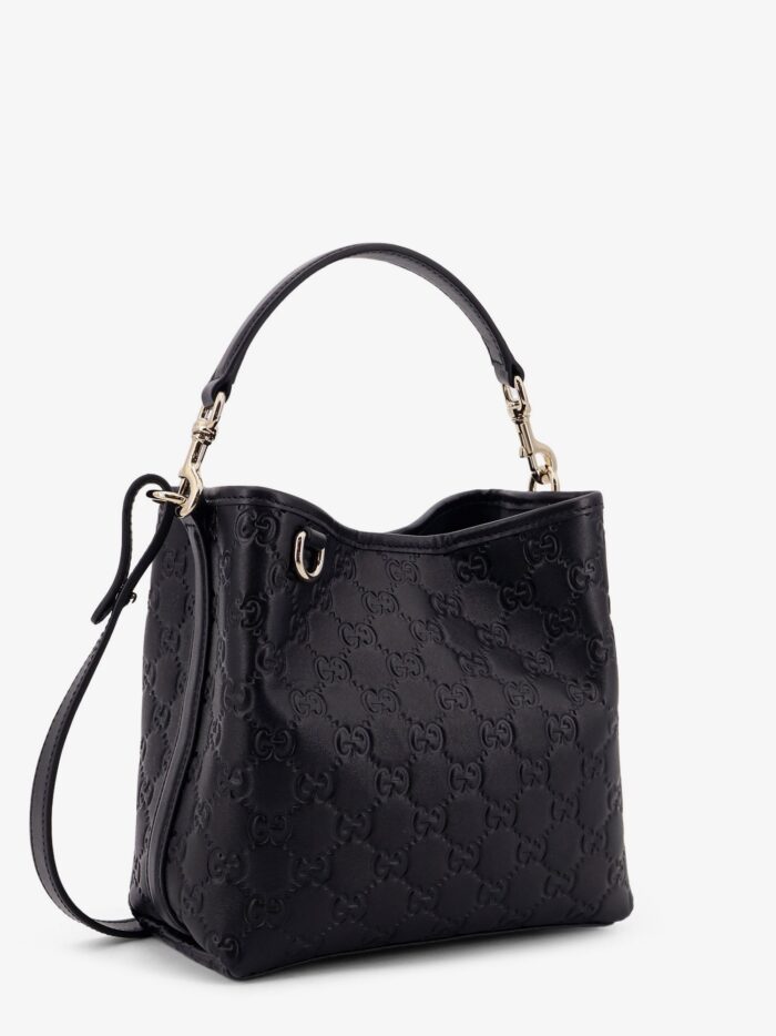 Gucci GG Emblem Leather Bucket Bag
