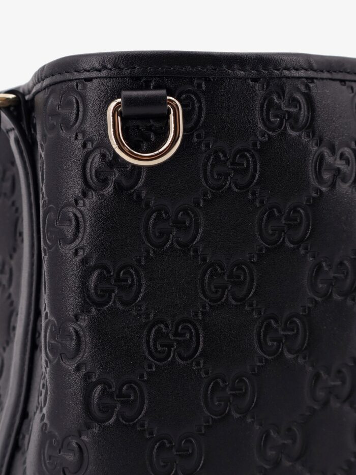 Gucci GG Emblem Leather Bucket Bag