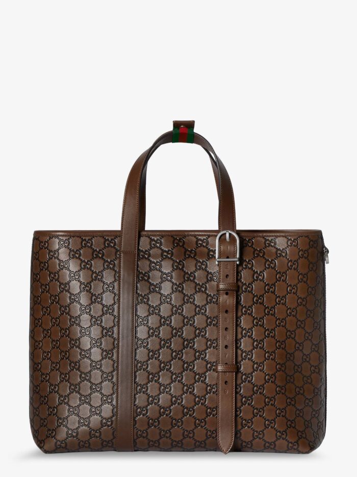 Gucci GG Emblem Leather Shopping Bag