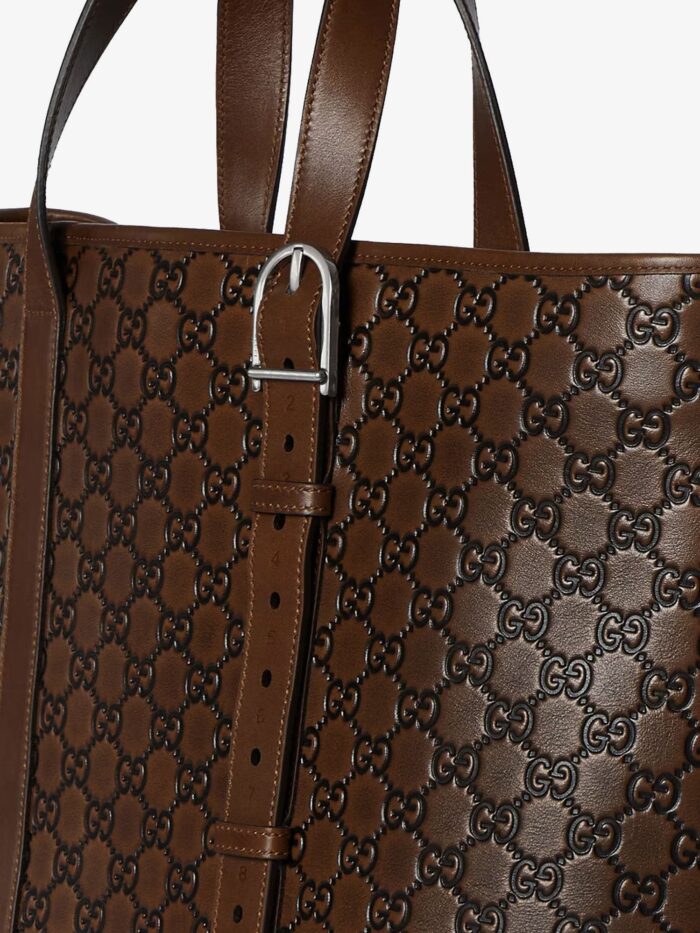 Gucci GG Emblem Leather Shopping Bag