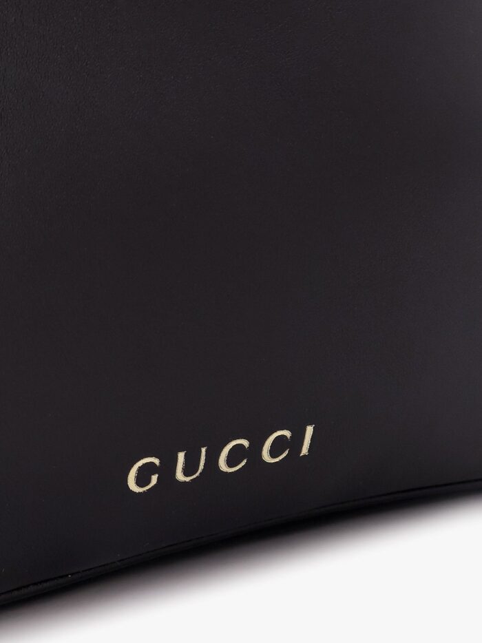 Gucci GG Emblem Leather Shoulder Bag With Frontal Logo
