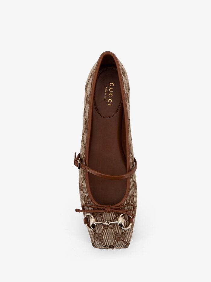 Gucci GG Fabric Ballerinas With Iconic Horsebit