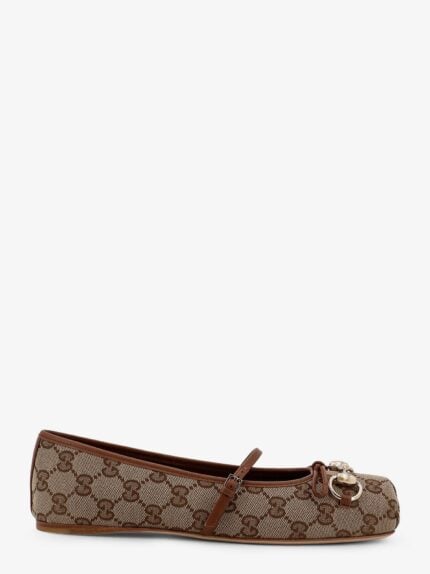 Gucci GG Fabric Ballerinas With Iconic Horsebit