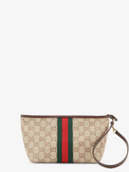 Gucci GG Fabric Clutch With Nastro Web On The Front