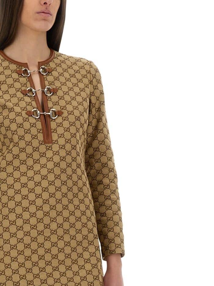 Gucci GG FABRIC DRESS WITH CLAMP