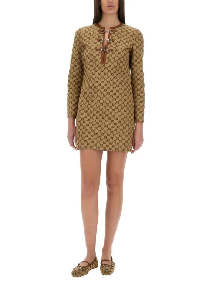 Gucci GG FABRIC DRESS WITH CLAMP