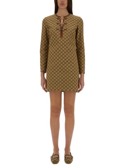 Gucci GG FABRIC DRESS WITH CLAMP