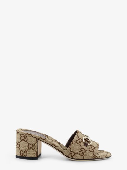 Gucci GG Fabric Sandals With Metal Horsebit