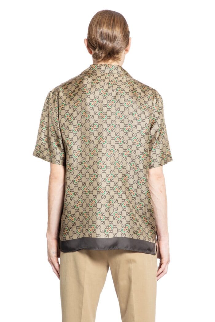 GUCCI Gg Horsebit Print Silk Shirt