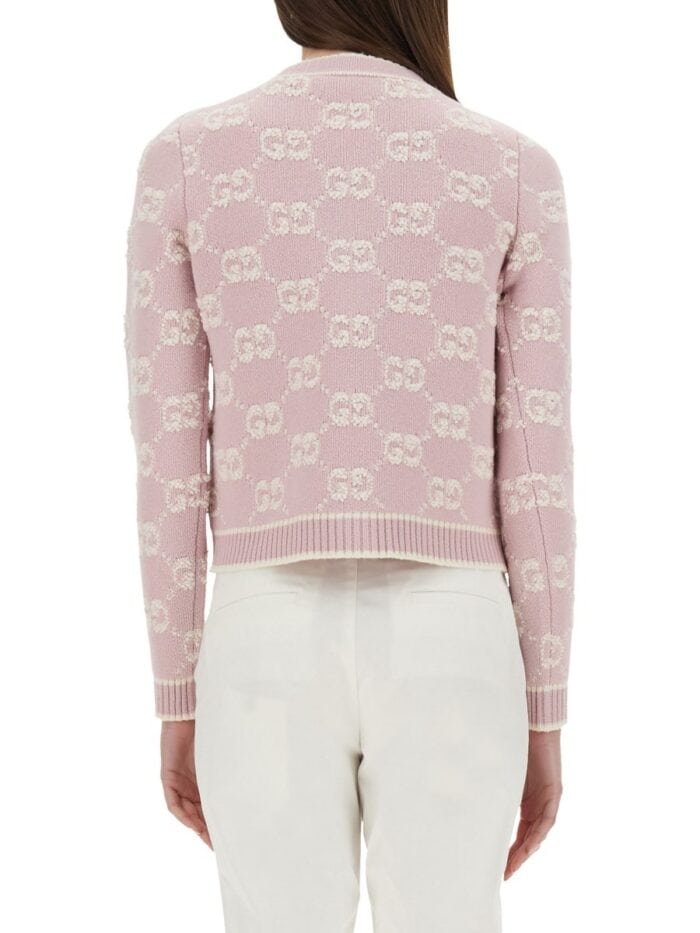 Gucci GG JACQUARD BOUCLÉ WOOL CARDIGAN