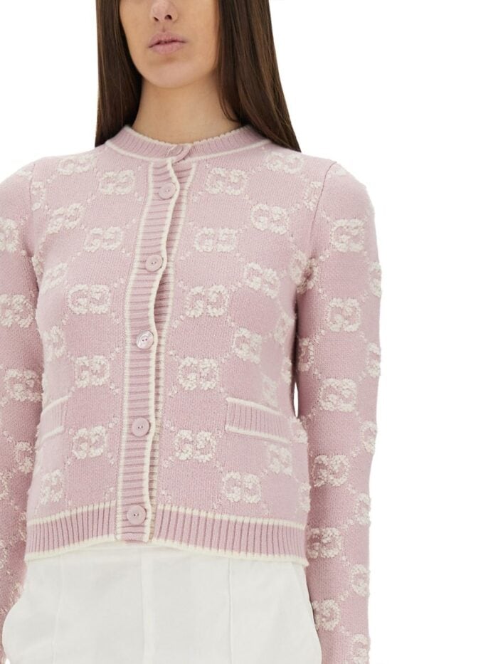 Gucci GG JACQUARD BOUCLÉ WOOL CARDIGAN
