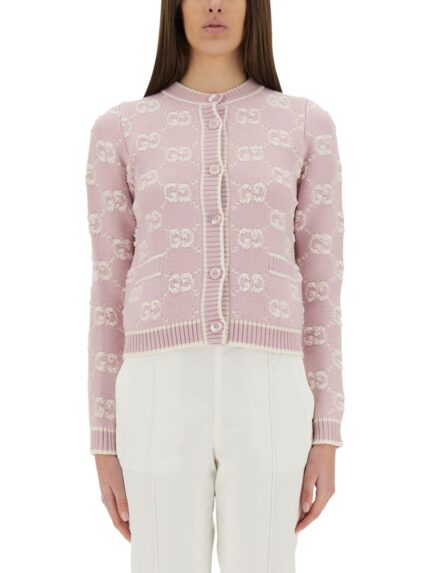 Gucci GG JACQUARD BOUCLÉ WOOL CARDIGAN