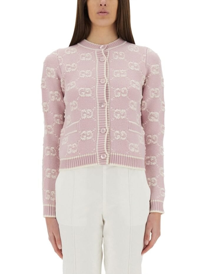 Gucci GG JACQUARD BOUCLÉ WOOL CARDIGAN