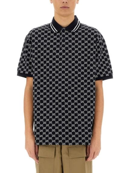 Gucci GG JACQUARD COTTON PIQUE POLO SHIRT