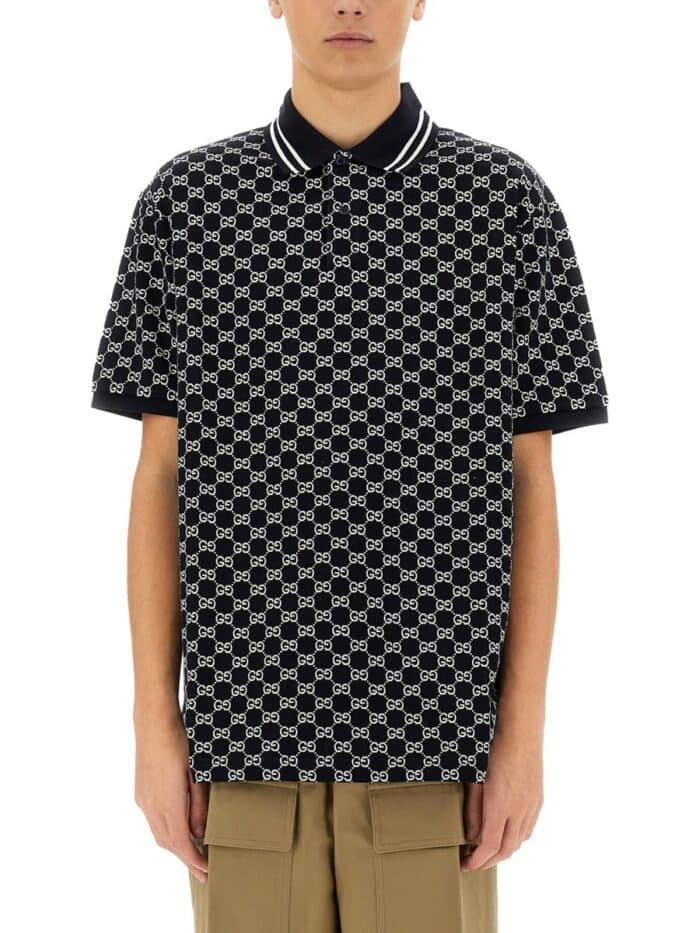 Gucci GG JACQUARD COTTON PIQUE POLO SHIRT