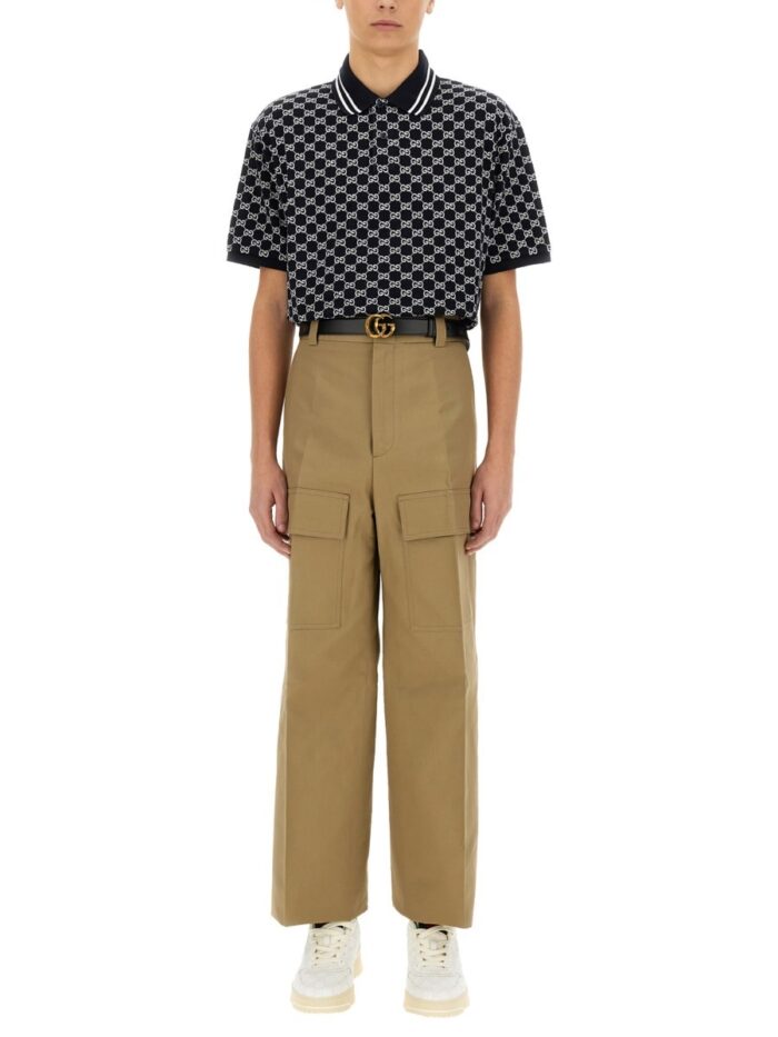 Gucci GG JACQUARD COTTON PIQUE POLO SHIRT