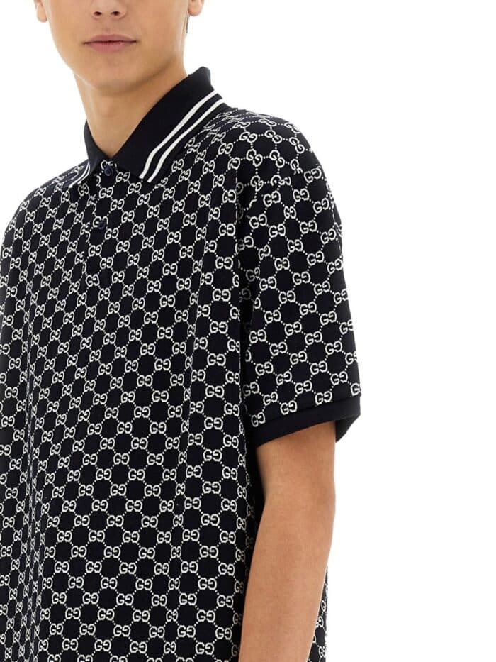 Gucci GG JACQUARD COTTON PIQUE POLO SHIRT