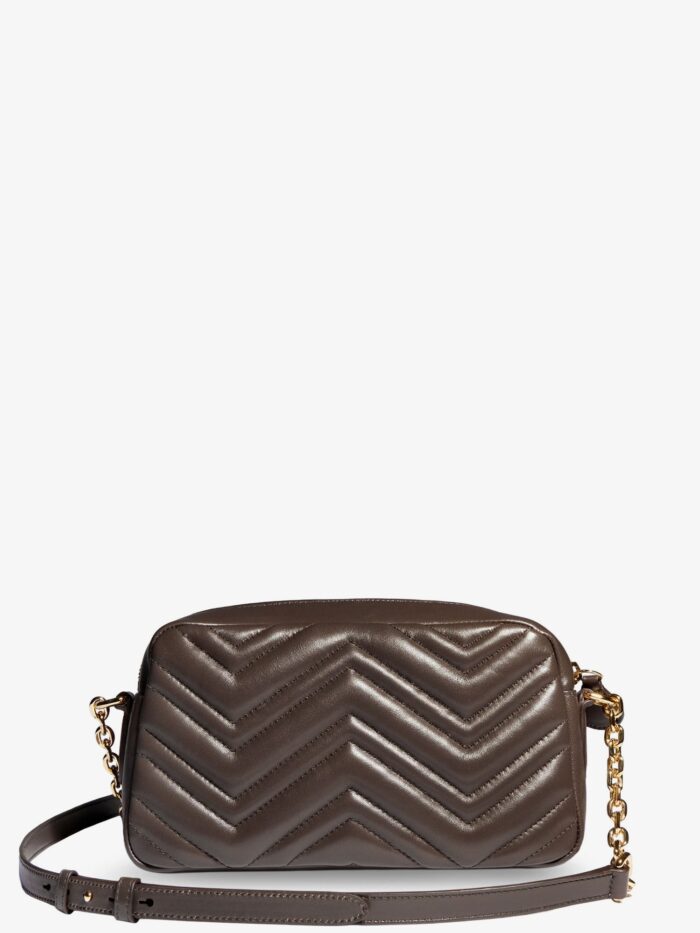 Gucci GG Marmont Camera Bag Leather Crossbody Bag With Chevron Stitching