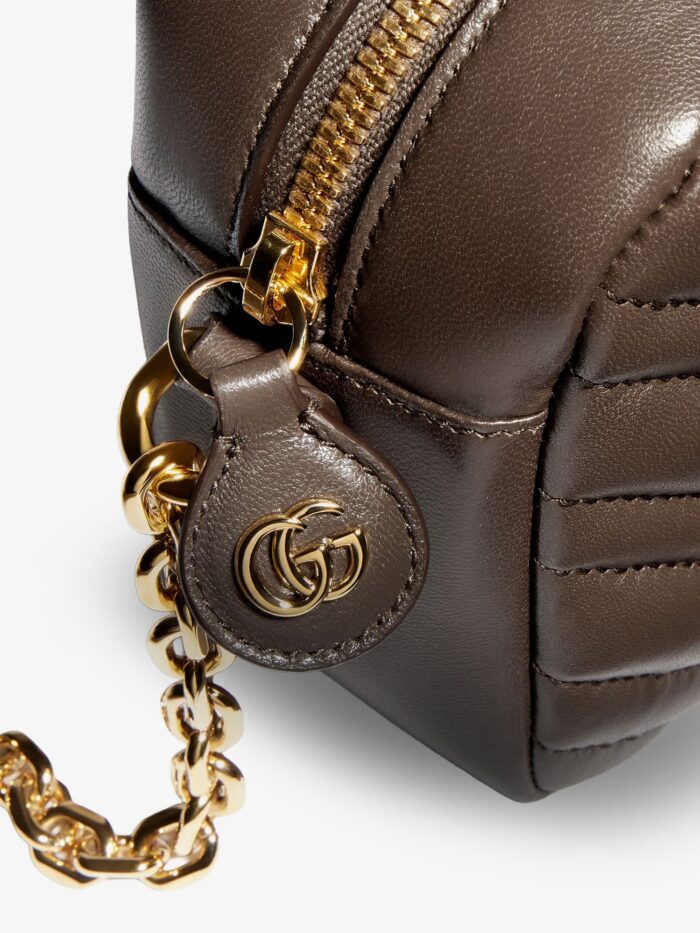 Gucci GG Marmont Camera Bag Leather Crossbody Bag With Chevron Stitching