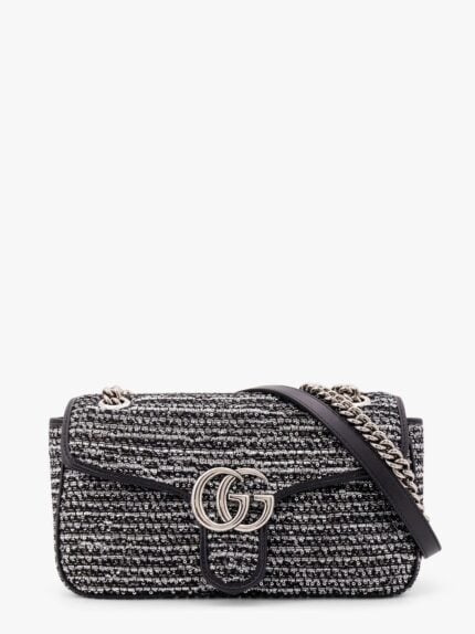 Gucci Gg Marmont Fabric And Leather Shoulder Bag With All-over Sequins