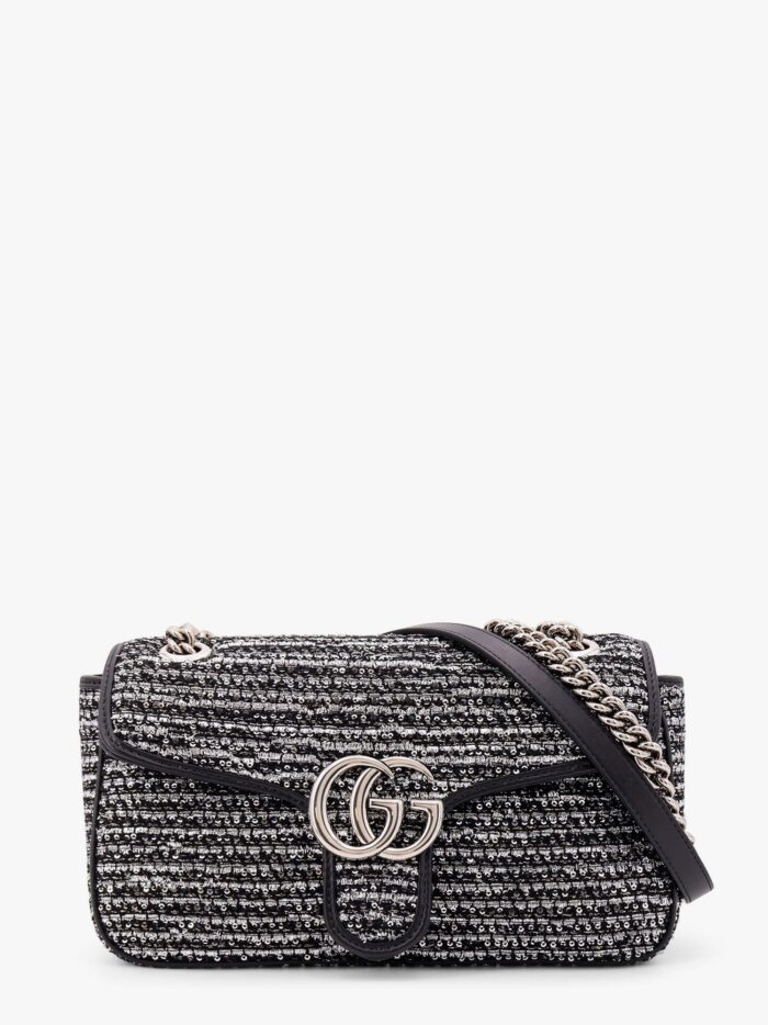 Gucci Gg Marmont Fabric And Leather Shoulder Bag With All-over Sequins