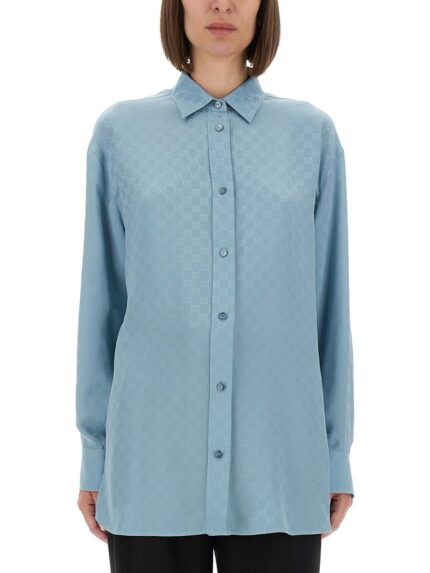 Gucci GG SILK JACQUARD OVERSIZED SHIRT