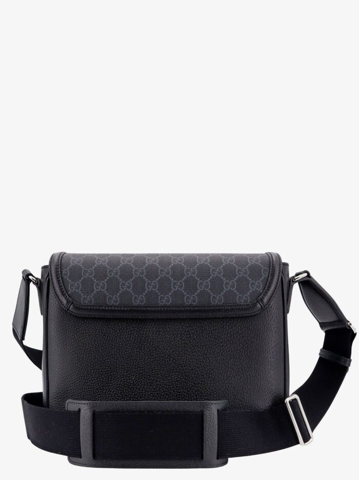 Gucci Gg Supreme And Leather Shoulder Bag With Frontal Patch