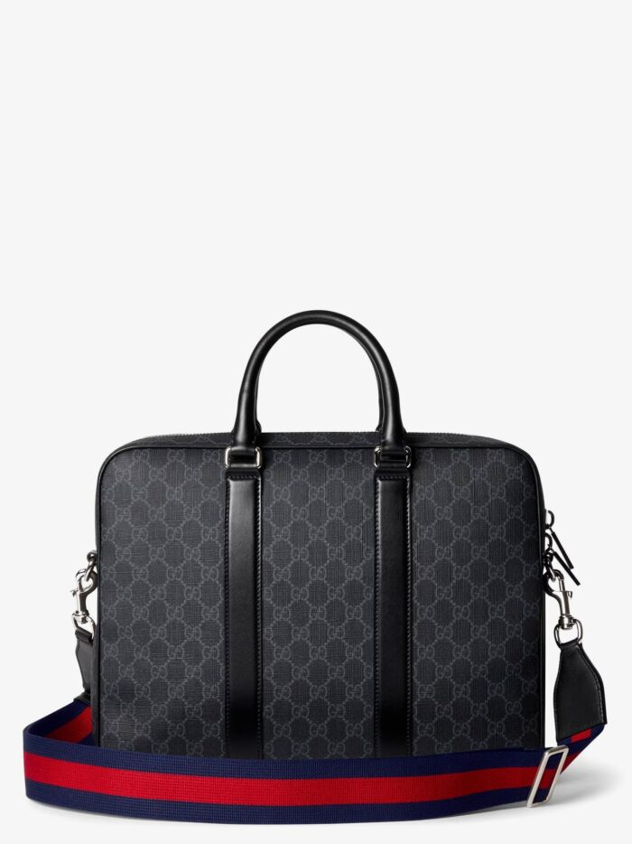 Gucci GG Supreme Fabric And Leather Briefcase