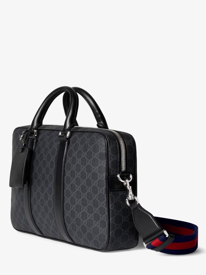 Gucci GG Supreme Fabric And Leather Briefcase