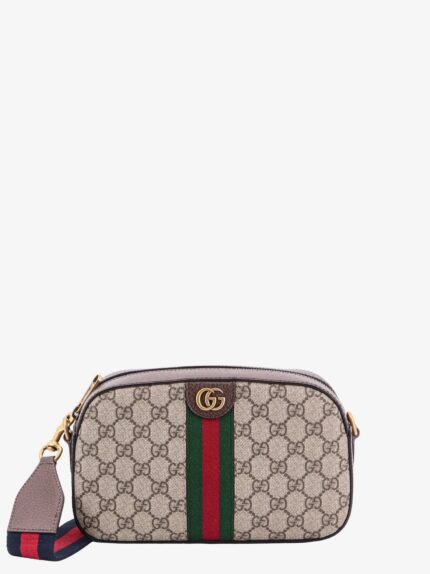 Gucci GG Supreme Fabric And Leather Shoulder Bag