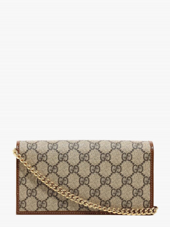 Gucci GG Supreme Fabric And Leather Shoulder Bag